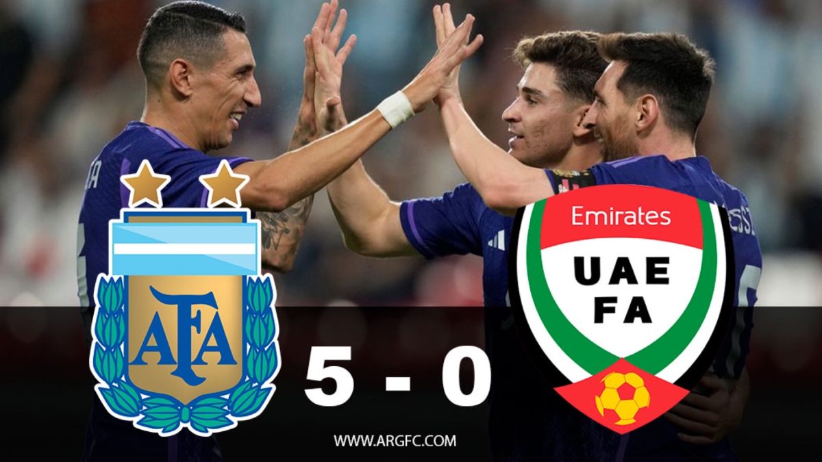 Argentina le ganó 5 a 0 a Emiratos Árabes