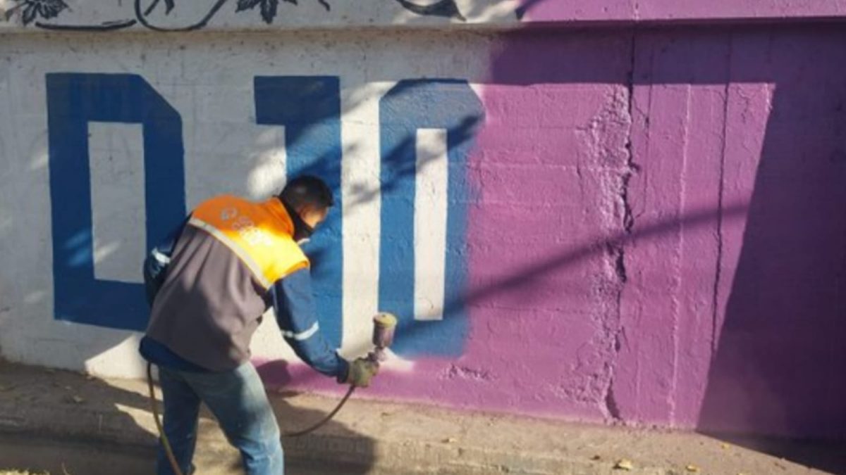 Por las elecciones taparon pintadas de Godoy Cruz