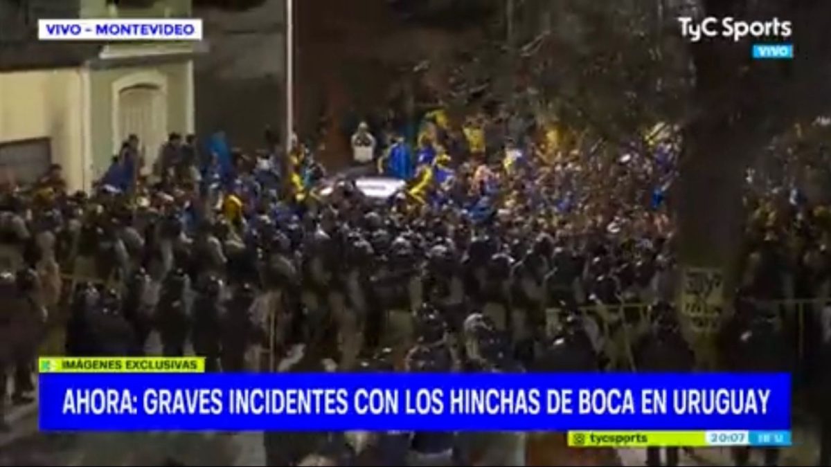 Incidentes entre hinchas de Boca y la policía en Uruguay